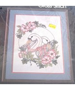 Golden Bee Swans and Flowers Stamped Cross Stitch Kit #20374 - $9.99