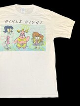 SpongeBob Girls Night T-Shirt Medium White Graphic Tee Cartoon Shirt image 5