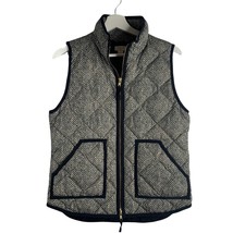 J. Crew Factory Sz S Puffer Vest Black Herringbone Printed Quilted Down ... - $32.64