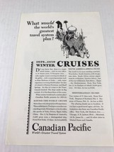 Canadian Pacofic Winter Cruises Vtg 1929 Advertising Print Ad Art - £7.87 GBP