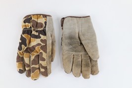 Vintage 80s 90s Winchester Distressed Camouflage Cow Leather Work Gloves... - $818.34 MXN