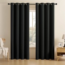 Cucraf Black Blackout Curtains 84 Inch Length 2 Panels Set, Room, W52 X ... - £27.07 GBP