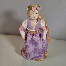 Avon Fairy Tale Collection Rapunzel Porcelain Doll With Stand 1986 - $16.98