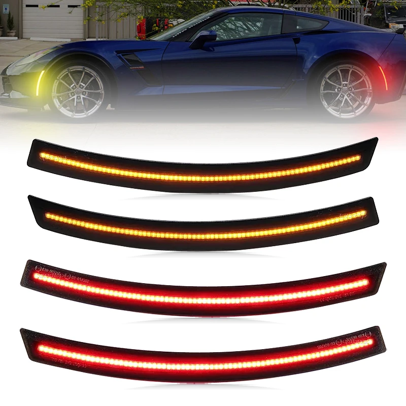 For Chevrolet Chevy Corvette C7 2014-2019 Smoked Lens LED Side Marker La... - £44.36 GBP+
