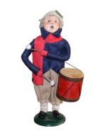 Byers Choice Carolers 1989 Drummer Boy Child Blue Coat Red Scarf Signed 10&quot; - $532.59 MXN