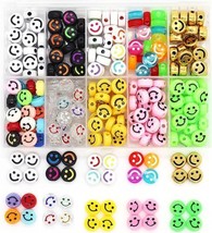 200 Smiley Face Beads Yellow Happy FaceJewelry Supplies Emoji Jewelry 10mm Mixed - £16.15 GBP