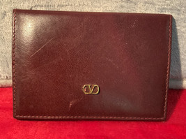 A Beautiful Oxblood Leather Valentino Vintage Small ID Wallet - $41.58