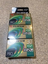 Fujifilm Pro VHS-C Camcorder Premium Video Cassette Tapes 3-PK TC-30 New... - $14.03