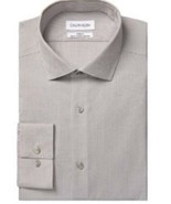 MSRP $80 Calvin Klein Men&#39;s Dress Shirt Non Slim Fit Check Taupe Size XL... - $659.71 MXN