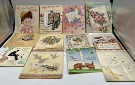 Cards Greeting 12 Birthday Cards Variety Styles Various Manufacturers 1930-40s - £11.39 GBP