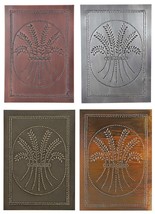 4 Punched Tin Panels ~ Handcrafted Vertical Rustic Country Wheat in 4 Fi... - $52.09+