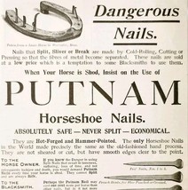 Putnam Horseshoe Nails Horses 1897 Advertisement Victorian Farming DWHH13 - $19.99