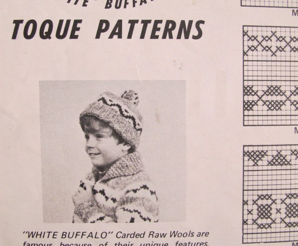 Vintage White Buffalo Knitting Patterns CHILDRENS Toques Child Sizes - $4.95