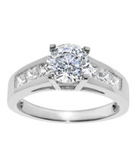 Solid Genuine 14k White Gold 1 1/2ct Round Fine Cubic Zirconia Engagemen... - $9,646.46 MXN+