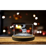 LED Base included | Beautiful Fallow Deer Engraved Crystal Statue - Unique Gift - $39.99 - $399.99