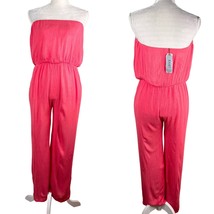 Exist Jumpsuit Coral Strapless Lightweight Pockets Large Y2K New - $29.69