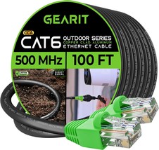 Cat6 Outdoor Ethernet Cable 100 Feet CCA Copper Clad Waterproof Direct Burial In - £42.74 GBP