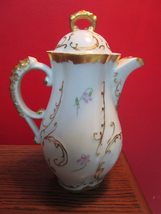Tea Pot Porcelain Purple Flowers And Gold, Dated 1998 - £82.37 GBP