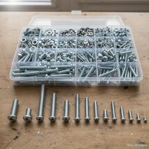 1080 Pcs Mechanical Screws Nuts Washers Assortment Kit M3-M6 Carbon Stee... - $455.80 MXN