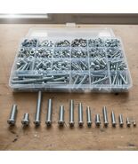 1080 Pcs Mechanical Screws Nuts Washers Assortment Kit M3-M6 Carbon Stee... - $34.53 CAD