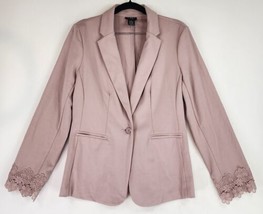 Soho Jacket Womens Medium Pink Floral Lace Business Casual One Button Bl... - £26.58 GBP