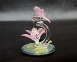 Beautiful Art Glass Hummingbird And Flowers Figurine Statue - Possibly C... - $18.78
