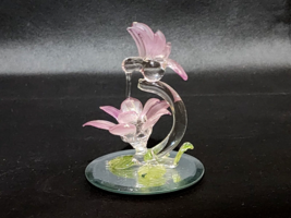 Beautiful Art Glass Hummingbird And Flowers Figurine Statue - Possibly Crystal - £14.92 GBP