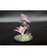 Beautiful Art Glass Hummingbird And Flowers Figurine Statue - Possibly C... - £14.79 GBP
