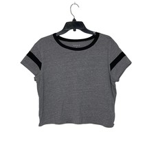 Torrid T-Shirt Size 00/10 M/L Relaxed Fit Gray With Black Trim SS Womens Top - £15.50 GBP