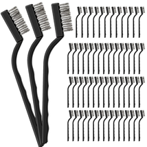 60 Pcs Mini Wire Brush Set Stainless Steel Wire Bristle Scratch Brush Sm... - $36.42