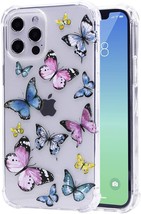 iPhone 12 Pro Max Case 6.7&quot; Clear Butterfly Design Shockproof Bumper NEW - $14.00
