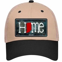 Indiana Home State Outline Novelty Khaki Mesh License Plate Hat - £22.79 GBP