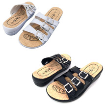 Women&#39;s Slides Sandals Adjustable Buckle Comfort Slip On Wedge Flip Flop... - €6,81 EUR