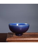 Chinese Blue Glaze Ceramic Tea Cup -Vintage Kiln Change Finish Tea Cerem... - €772,86 EUR