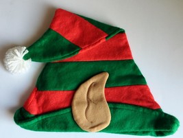 Christmas Santa Claus Helper Elf Hat Cap Adult Medium Green Red GIFT Ide... - $14.50