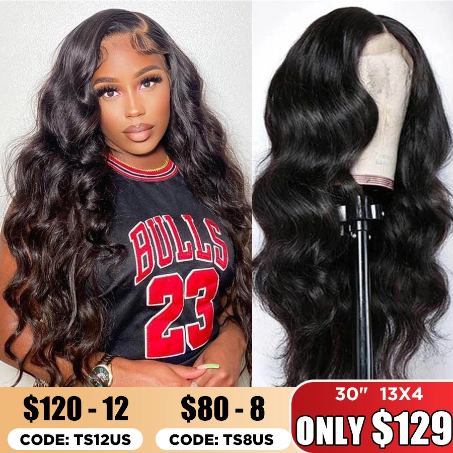 Cheap 180 Density 13x4 Body Wave Lace Front Human Hair Wigs Hd Transparent Lace - £97.63 GBP+