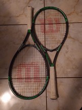 2 Wilson Tour Slam Tennis Racquet Stop Shock Power Bridge SZ 4 1/2" Gray & Green - $35.14