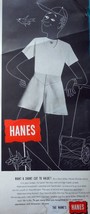 Hanes Full Cut T-Shirt Magazine Print Art Advertisement 1953 - £3.13 GBP