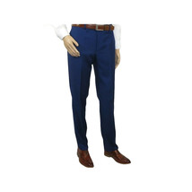 Mens Mantoni Flat Front Trousers Wool Super 140s Classic Fit 40901 French Blue image 9