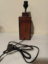 New rustic Wood lamp base wit barb wire accents image 4