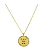 NEW UNIVERSAL LANGUAGE STAND BY ME Crystal &amp; Gold Necklace 30&quot; - £15.63 GBP