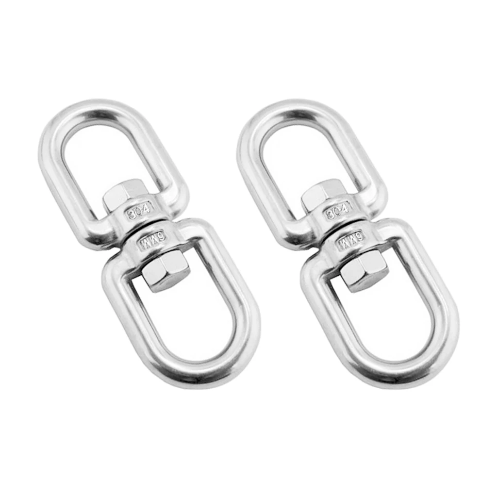 2X 304 Stainless Steel Marine Boat Anchor Swivel Shackle - Double Shackle - £14.43 GBP