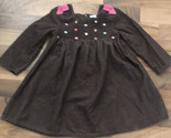 Gymboree Dress Size 3T Smocked Cupcake Embroidered Bodice Pink Shoulder ... - £16.13 GBP