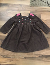 Gymboree Dress Size 3T Smocked Cupcake Embroidered Bodice Pink Shoulder Bows - £16.02 GBP