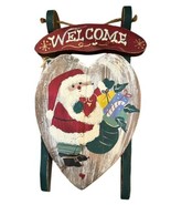 Vintage Folk Christmas JDI Inc Fallbrook CA Handpainted Santa Sled Mexico - £23.72 GBP