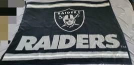Vintage Biederlack Raiders NFL Throw Blanket 58&quot;x48&quot; - £22.36 GBP