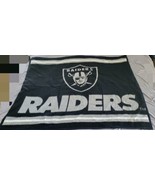 Vintage Biederlack Raiders NFL Throw Blanket 58&quot;x48&quot; - £22.02 GBP