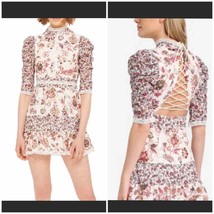 TopShop Floral Lace Strappy High Neck Mini Dress - £59.71 GBP