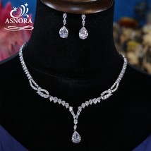 New Design 3A High Quality Cubic Zirconia Water Drop Royal Bride Wedding Evening - £42.41 GBP