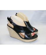 American Eagle Women Size 8.5 M Black Espadrille 4&quot; Wedge Heels Sandal S... - £18.41 GBP